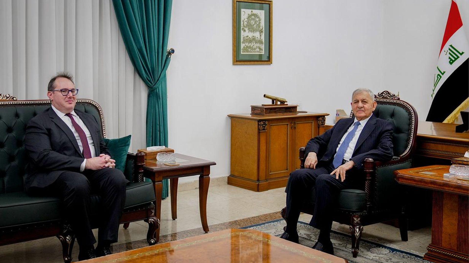 سەرۆک کۆمار پێشوازی لە هەڵسوڕێنەری کاروباری باڵیۆزخانەی ئەمریکا لە عیراق کرد