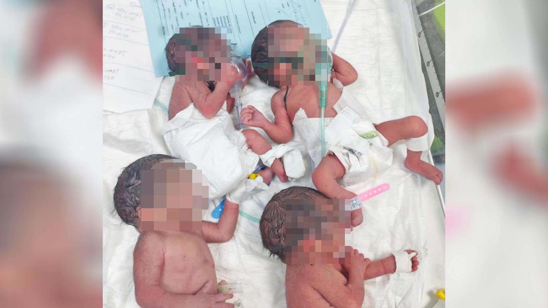 لە هەولێر بە سکێک چوار منداڵ لە دایک بوون