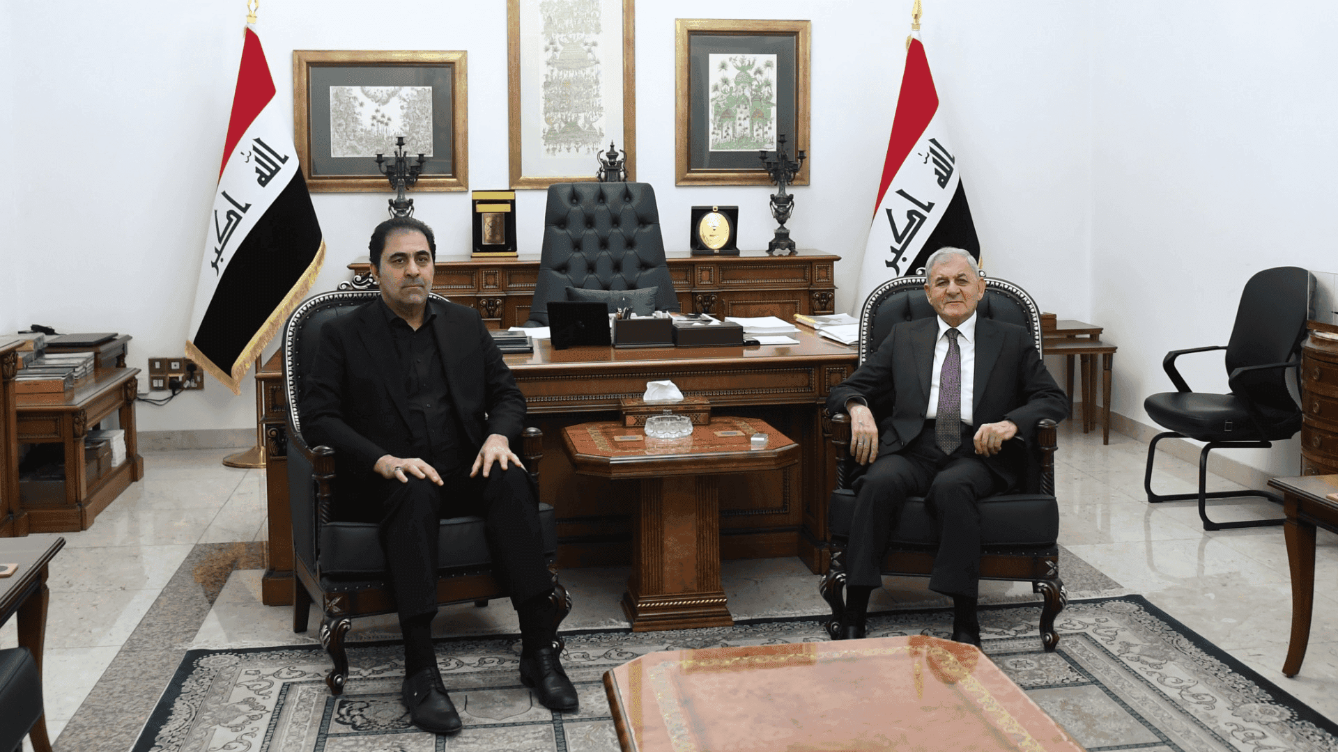 سەرۆک کۆمار پێشوازی لە سەرۆکی هاوپەیمانی "ئەساس"ی عیراقی دەکات